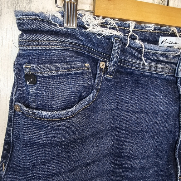Kancan Jeans for Maurices Women's Size 32 Distressed Frayed Hem Blue Denim Ankle - Picture 5 of 16